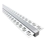 Profilé Aluminium encastrable 1m pour Ruban LED Couvercle Blanc Opaque