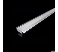 Profilé Aluminium encastré 1m pour Ruban LED Couvercle Blanc Opaque - SILAMP