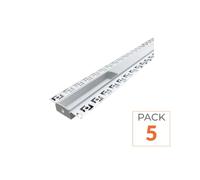 Profilé Aluminium encastré 1m pour Ruban LED Double Couvercle Blanc Opaque - Pack de 5