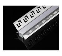 Profilé Aluminium encastré d'angle 2m pour Ruban LED Couvercle Blanc Opaque - SILAMP