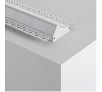 Profilé Aluminium Encastré dans Plâtre/Placo pour Rubans LED jusqu'à 20 mm avec Capot Continu