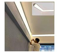 Profilé aluminium encastré for bande LED, éclairage indirect plafond mur | Barre lumineuse LED d'angle for plafond et applique, Profilé d'angle LED à 45° en aluminium(26.2ft)