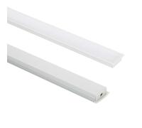 Profilé Aluminium Encastré pour Rubans LED jusqu'à 18 mm Aluminium 2 m Blan