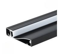 Profilé Aluminium Plinthe - SILAMP - 2M - Noir - Ruban LED 10mm - Finition Professionnelle
