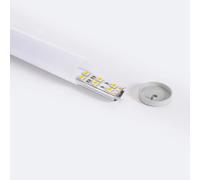 Profilé Aluminium Suspendu Rond 2 M Pour Rubans Led Jusqu'à 16 Mm Aluminium 2 M Blanc Translucide