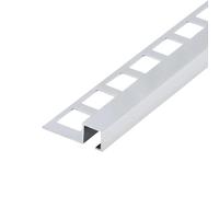 Profilé carré en aluminium argenté brillant - Rail pour carrelage (11 mm, 250 cm)