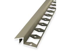 Profilé d'ajustement de rampe 12,5 x 17 x 2500 mm - Hauteur de bordure 6 à 12,5 mm - Profil de compensation en aluminium - Profilé de compensation de hauteur fermé - Perforé, sable Küberit