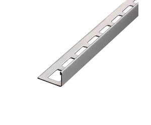 Profilé d'angle fin de carrelage acier inoxydable brossé (8 mm, 100 cm)