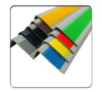 Profilé de Bord de Marche d'escalier en Bois, Nez de Marche antidérapant, Bande de Transition, Protecteur de Bord en Forme de L, moulure de Nez de Marche en PVC pour carrelage et métal (jaun