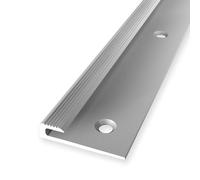 Profilé de finition en aluminium anodisé, strié, fraisé, percé, 6 x 30 x 2500 mm - Argenté