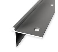 Profilé de marche d'escalier 32 x 42 x 2500 mm Profilé d'angle en aluminium lisse double décalé encastré percé en acier inoxydable hauteur de bordure 5 mm Küberit