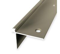 Profilé de marche d'escalier 32 x 42 x 2500 mm Profilé d'angle en aluminium lisse double décalé encastré percé sable Hauteur de bordure 5 mm Küberit