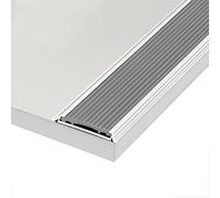 Profilé de Nez de Marche en Aluminium avec Bordure en Caoutchouc, Protecteur de Arche antidérapant pour Maisons/écoles/hôpitaux, Bandes de sécurité pour Bords d'escalier (Gris, 2,4 m/7,9 pi)