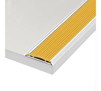 Profilé de Nez de Marche en Aluminium avec Bordure en Caoutchouc, Protecteur de Arche antidérapant pour Maisons/écoles/hôpitaux, Bandes de sécurité pour Bords de Marche (Jaune, 1,3 m/4,3 pi)