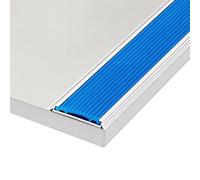 Profilé de Nez de Marche en Aluminium avec Bordure en Caoutchouc, Protecteur de Marche antidérapant pour Maisons/écoles/hôpitaux, Bandes de sécurité pour Bords de Marche (Bleu, 2,4 m/7,9 pi)