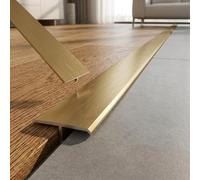 Profilé de Transition en T Aluminium 1.5cm-6cm, Barre de Seuil pour Parquet Stratifié et Carrelage, Couvre-joint de Sol Adhésif, Finition Moderne, 90cm(Bronze,W5cm*H0.7mm*L0.9m)