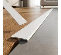 Profilé de Transition en T Aluminium 1.5cm-6cm, Barre de Seuil pour Parquet Stratifié et Carrelage, Couvre-joint de Sol Adhésif, Finition Moderne, 90cm(Blanc,W6cm*H0.7mm*L0.9m)
