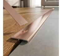 Profilé de Transition en T Aluminium 1.5cm-6cm, Barre de Seuil pour Parquet Stratifié et Carrelage, Couvre-joint de Sol Adhésif, Finition Moderne, 90cm(Or rose,W1.5cm*H0.7mm*L0.9m)