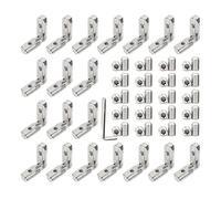 Profilé en aluminium 2020 rainure 6 M4 angle, angle en L à 90°, angle intérieur, angle extérieur en alliage de zinc, profilé dans la rainure comme connecteur d'angle pour profilé 20, 20 pièces