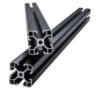 Profilé en aluminium avec rainures en T, longueur 600 mm, largeur 40 mm, hauteur 40 mm, surface anodisée, lot de 4