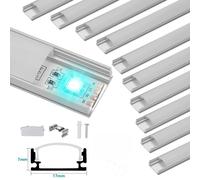 Profilé en aluminium LED, 30 x 1 mètre. Profilé LED en aluminium. Barre LED. Canal pour ruban LED. Modèles en forme de U (30 mètres) pour rubans LED
