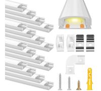 Profilé en aluminium, longueur 6 mètres, de forme en U, avec diffuseurs et accessoires