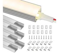 Profilé en aluminium pour ruban LED, largeur de 10 mm | Canal en forme de U, 6 x 1 mètre