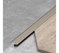 Profilé en T Seuil Renforcé, Bande de Transition en Aluminium pour Sol | Bande D'Écart pour Parquet et Carrelage, Découpable, Largeur 8 10 12 15 20 25 30 40 50 60mm(Champagne,15mm)