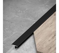 Profilé en T Seuil Renforcé, Bande de Transition en Aluminium pour Sol | Bande D'Écart pour Parquet et Carrelage, Découpable, Largeur 8 10 12 15 20 25 30 40 50 60mm(Noir,60mm)