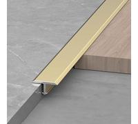Profilé en T Seuil Renforcé, Bande de Transition en Aluminium pour Sol | Bande D'Écart pour Parquet et Carrelage, Découpable, Largeur 8 10 12 15 20 25 30 40 50 60mm(Gold,22mm)