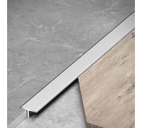 Profilé en T Seuil Renforcé, Bande de Transition en Aluminium pour Sol | Bande D'Écart pour Parquet et Carrelage, Découpable, Largeur 8 10 12 15 20 25 30 40 50 60mm(Silver,8mm)