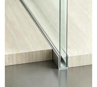 Profilé en U pour Verre Bande de Finition en Profilé en U pour Parois de Douche, Guide Inférieur pour Paroi Vitrée Sans Cadre, Bandes D'étanchéité de Bord pour Carrelage(Silver-12mm,39 in/100 cm)
