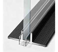 Profilé en U pour Verre Profilé en U Profond en Aluminium pour Chant | Rail Inférieur pour Porte de Douche, Guide de Montage Recoupable et Résistant à la Corrosion pour Paroi de Douche en Verre