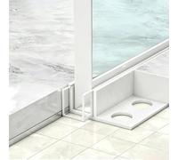 Profilé en U pour Verre Profilé en U Profond pour Paroi de Douche Fixe | Profilé en Aluminium en Forme de F, Profilé de Maintien pour Bordure de Verre Cloison de Salle de Bain, Rail Inférieur Enca