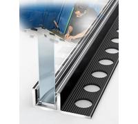 Profilé en U pour Verre Profilé en U Profond pour Paroi de Douche Fixe | Profilé en Aluminium Résistant à la Corrosion, Profilé de Maintien Noir Mat pour Paroi de Douche, Guide Inférieur Résistant
