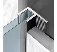 Profilé en U pour Verre Profilé Latéral en Aluminium pour Porte de Douche avec Joint D'étanchéité (8 10 12 mm)
