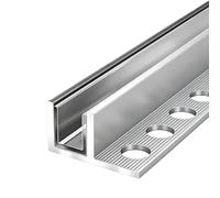 Profilé en U pour Verre Rail Inférieur en Aluminium pour Porte de Douche