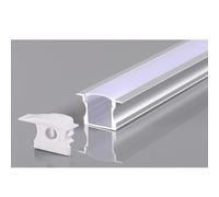 Profilé Encastrable Aluminium 2m pour Ruban LED Couvercle Blanc Opaque - SILAMP
