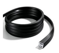 Profilé LED en silicone flexible - 5 m - 12 x 12 mm - Pour panneaux acoustiques - IP65 - Étanche - Diffuseur flexible - Pour plafond, armoire, bar - Noir - Pas de source lumineuse