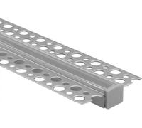 Profilé LED encastré en aluminium pour plaques de plâtre 2m avec diffuseur transparent et embouts Ecolight