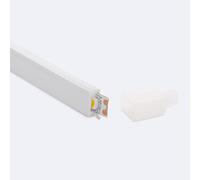 TechBrey Profilé Néon SFLEX 6x12 Courbe Latérale pour Rubans LED IP20 jusqu'à 8 mm 2 m Blanc