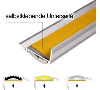 Profilé pour nez de marche avec insert en caoutchouc simple Power Grip Longueur : 134 cm Autoadhésif Noir