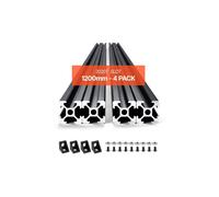 Profilés d'Extrusion en Aluminium 2020, Lot 4, Rail Linéaire Anodisé Norme Européen Rainure en T 1200 mm, Haute Résistance,