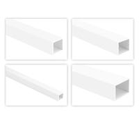 Profilés plastiques HEXIM en tube carré - tubes carrés et rectangulaires, profilés creux en PVC, stables et résistants - 2 mètres par barre (26x30mm, HJ 225)