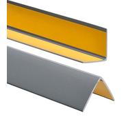 ProfiPVC Cornière PVC 50x50 mm 100cm - Baguette d’angle de protection, profilé d'angle caoutchouc autoadhésif - Protection d'angles et rebords, flexible, facile à installer, Argenté