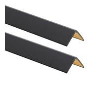 ProfiPVC Lot de 2 Cornière PVC 25x25mm, 100cm - Baguette d’angle de protection, profilé d'angle caoutchouc autoadhésif - Protection d'angles et rebords, flexible, facile à installer, Noir