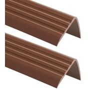 ProfiPVC Lot de 2 Cornière PVC 50x40mm, 130cm - Baguette d’angle de protection, profilé d'angle caoutchouc autoadhésif - Protection d'angles et rebords, flexible, facile à installer, Brun