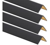ProfiPVC Lot de 4 Cornière PVC 25x25mm, 200cm - Baguette d’angle de protection, profilé d'angle caoutchouc autoadhésif - Protection d'angles et rebords, flexible, facile à installer, Noir
