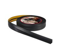 ProfiPVC Plinthe souple autoadhésive en PVC finition 18x18mm 5m Noir | Baguette autocollante, bande d'étanchéité pour cuisine, salle de bain, évier, baignoire, plan de travail et finition murale