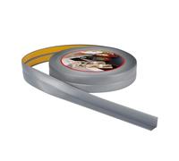 ProfiPVC Plinthe souple autoadhésive PVC finition 18x18mm 30m Argenté | Baguette autocollante, bande d'étanchéité pour cuisine, salle de bain, évier, baignoire, plan de travail et finition murale